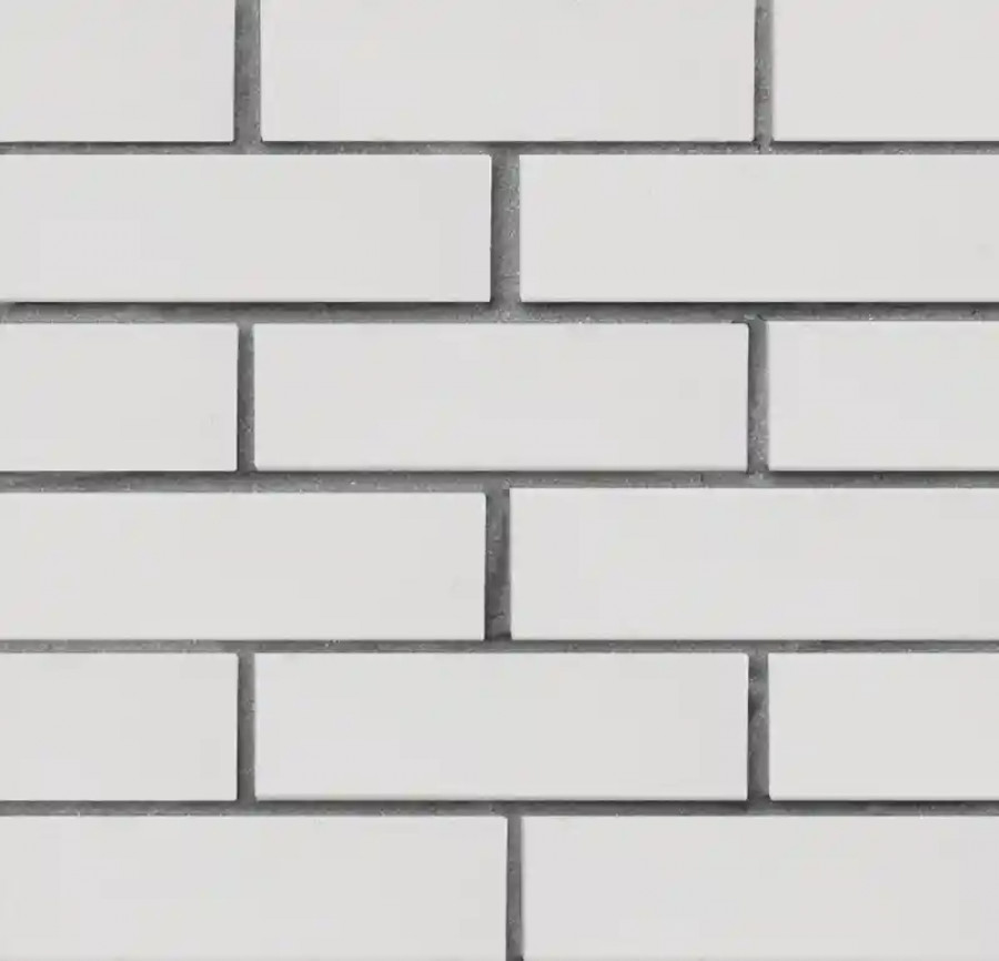 Кирпич клинкерный ЛСР белый Вернамо гладкий 250x85x65