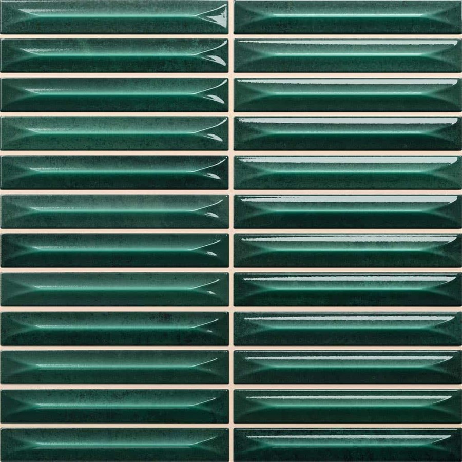 Настенная плитка рельефная 20x20 Nairobi Arrow Green глянцевая зеленый Ceramica Vilar Albaro