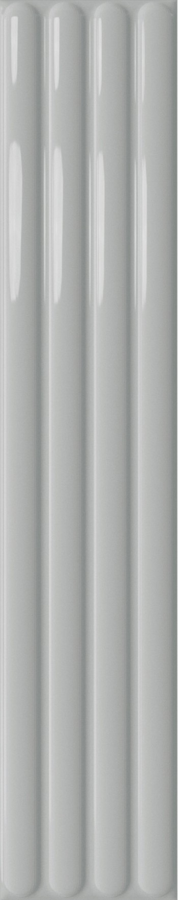 Настенная плитка рельефная 54x11 Plinto Out Grey Gloss глянцевая серый Dna