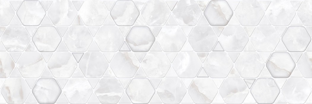 Настенная плитка декорированная 90x30 Onyx Ice Crystals Dec сатинированная серый Gravita