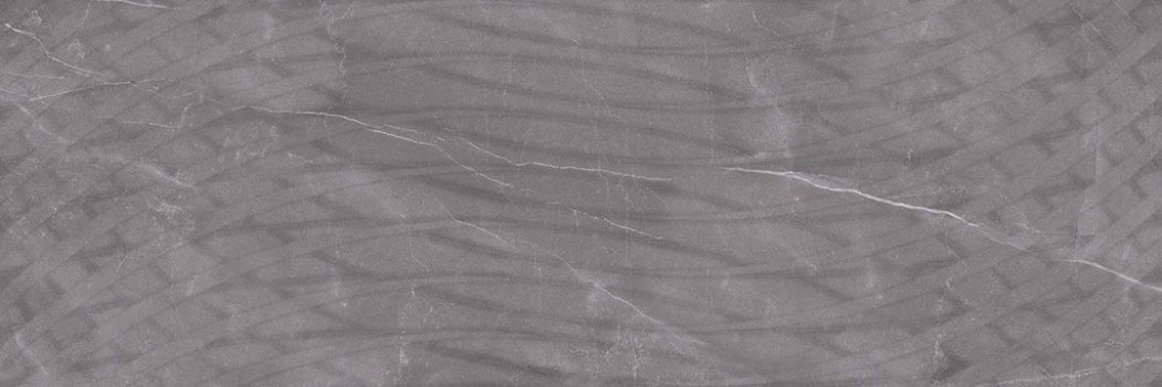 Настенная плитка рельефная 90x30 Armani Grey Across глянцевая серый Gravita