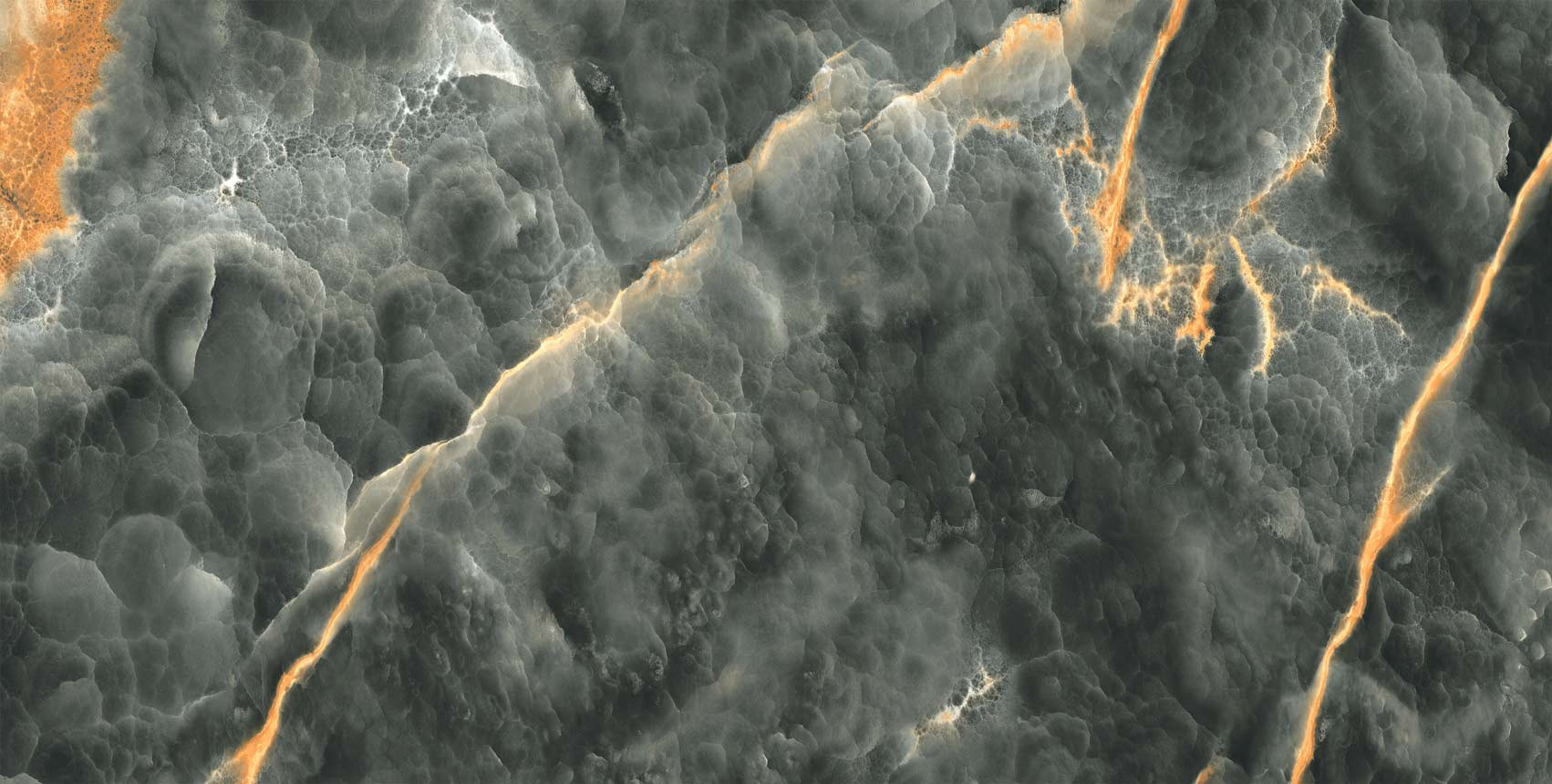 Керамогранит 120x60 Volcanic Nero Shiny Sugar sugar-эффект черный Gravita
