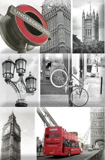 Керамическая плитка ABC0000113 Composicion London Calling D 23x15 для стен глянцевая Absolut Keramika