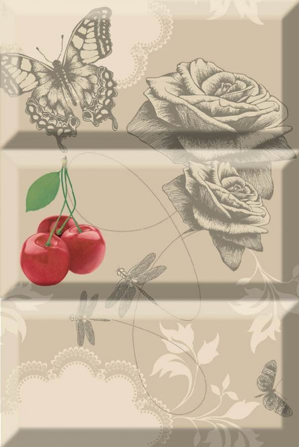 Керамический декор ABC0000074 Composicion Decor Vintage 30x20 для стен глянцевая Absolut Keramika