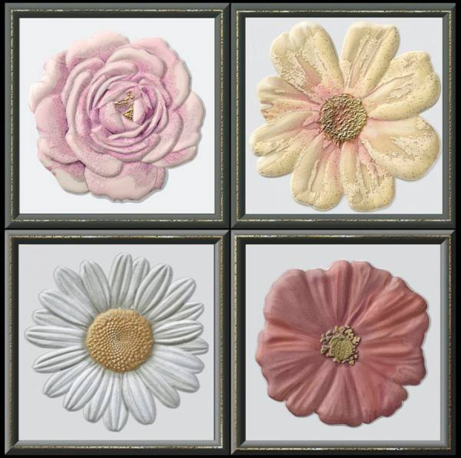 Керамический декор HRL000012 Garden Dec Flor Cold 15x15 для стен глянцевая Heralgi