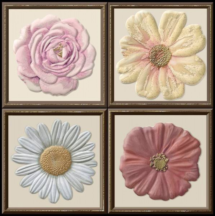 Керамический декор HRL000013 Garden Dec Flor Warm 15x15 для стен глянцевая Heralgi
