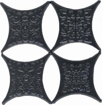 Керамическая вставка HSP000002 Estrella Set Core Negro 7x7 для пола матовая Hispania