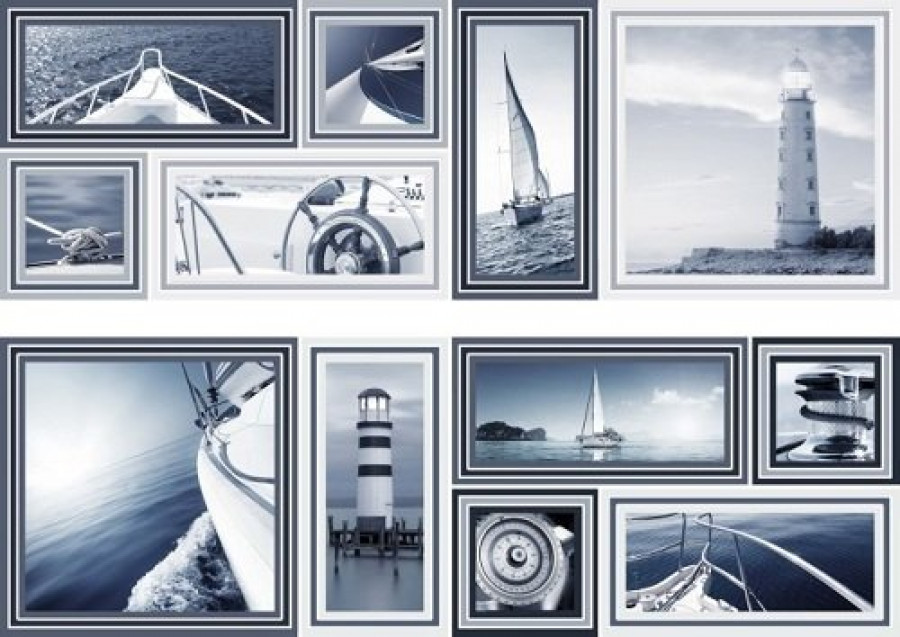 Керамический декор MLL000008 Decor Memories Azul-2 75x50 для стен глянцевая Mallol