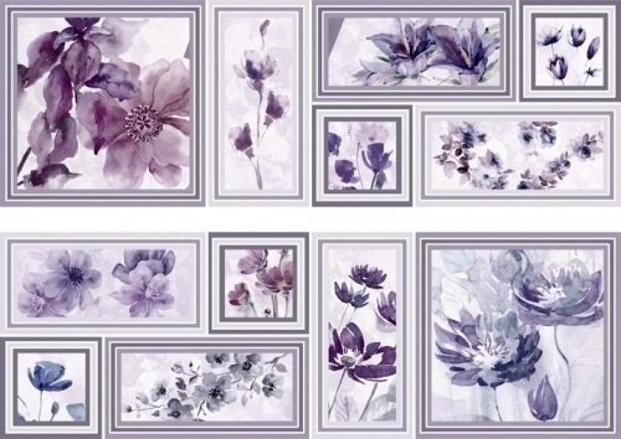 Керамический декор MLL000011 Decor Memories Lila-2 75x50 для стен глянцевая Mallol