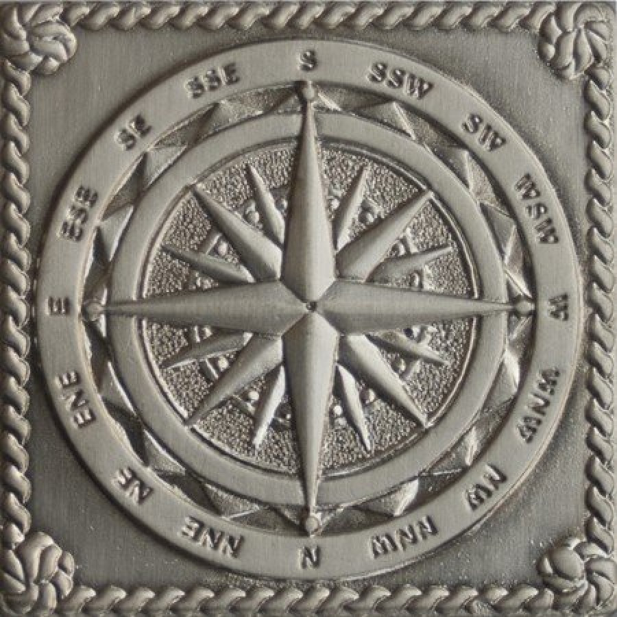 Керамическая вставка MNL000010 Windrose Satined silver 5x5 для пола матовая Moneli