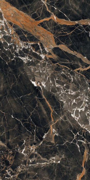 Плитка 280x120 6мм Bijoux Ombre Caravage Glossy R 765698 глянцевая черный камень, мрамор Rex Ceramiche