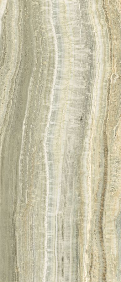 Плитка 280x120 6мм Eccentric Luxe Sage Glossy 120X280R 778823 глянцевая бежевый, серый камень, мрамор Rex Ceramiche