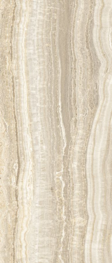 Плитка 280x120 6мм Eccentric Luxe Almond Glossy 120X280R 778822 глянцевая бежевый камень, мрамор Rex Ceramiche