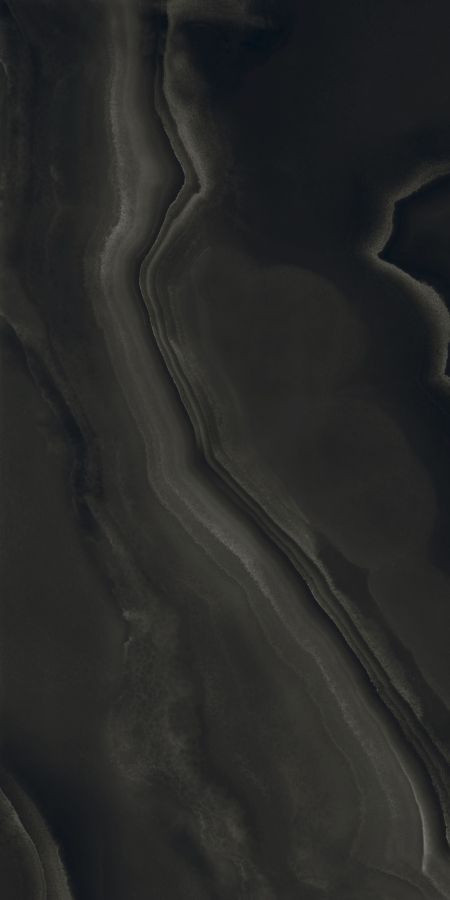 Плитка 240x120 6мм Eccentric Luxe Smoky Bl Glossy 120X240R 778826 глянцевая черный мрамор, оникс Rex Ceramiche