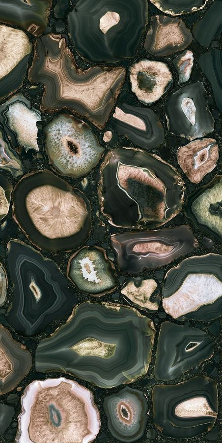 Плитка 120x60 6мм Gloom Gold Satin Rett 779933 сатинированная черный, мультиколор камень, мрамор, оникс, с золотом Rex Ceramiche