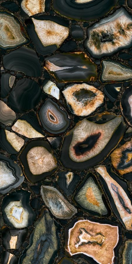 Плитка 120x60 6мм Black Sea Gold Glossy Rett 779896 глянцевая черный, мультиколор камень, мрамор, оникс, с золотом Rex Ceramiche