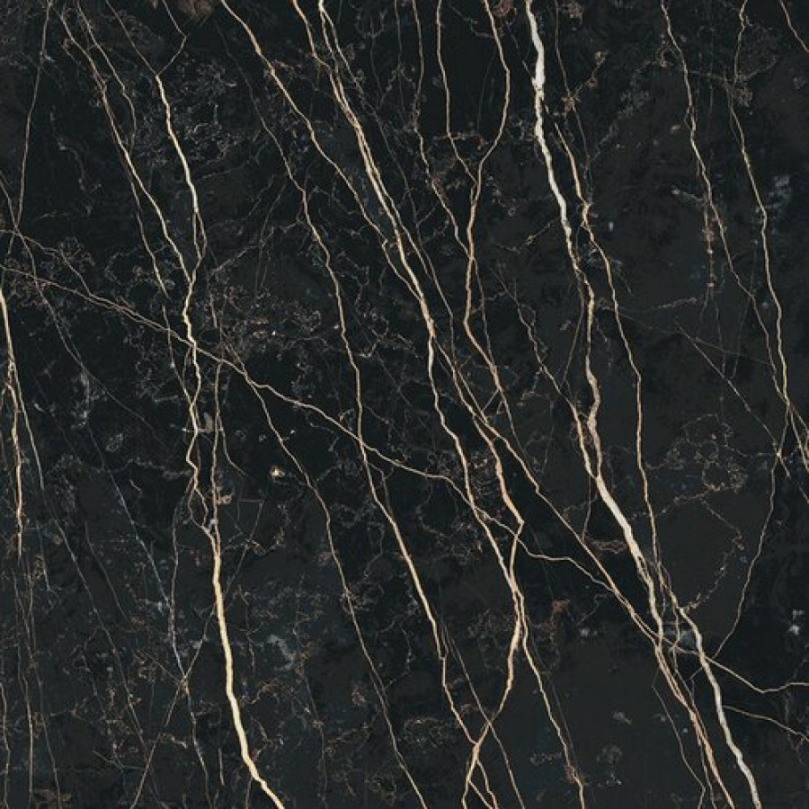 Плитка 120x120 6мм Prexious Thunder Night Glossy Ret 756393 глянцевая черный мрамор Rex Ceramiche
