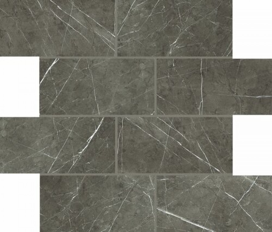 Плитка 15x8 6мм Prexious Rex Charming Amber Murglo 756354 глянцевая темно-серый мрамор Rex Ceramiche