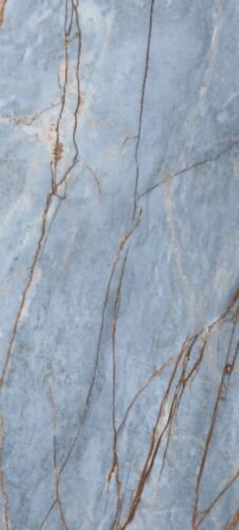 Плитка Heritage Luxe Azure Glossy R 774694 глянцевая голубой мрамор 280x120 6мм Rex Ceramiche