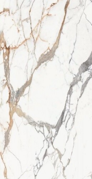 Плитка Origines De Rex Or Glossy R 769978 глянцевая белый мрамор 280x120 6мм Rex Ceramiche