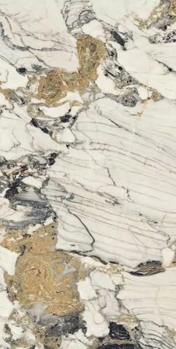 Плитка Etoile Symphonie Mat Ret 761771 матовая белый с золотом, мрамор 120x60 6мм Rex Ceramiche