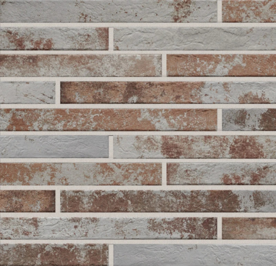 Ригельная плитка под кирпич Rondine Harlem Red White 450x48x9,5