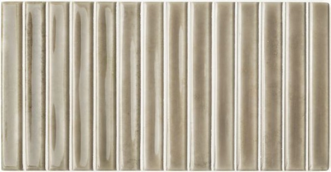 Плитка Potters Bars Fossil 133171 глянцевая, 3d серый, бежевый 25x13 9мм Wow