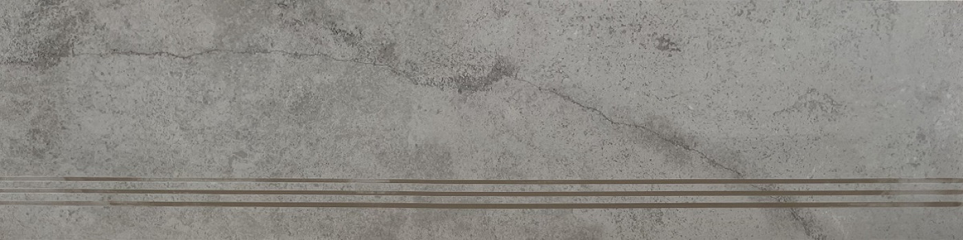 Керамогранит 120x30 Ступень фронтальная часть комплекта Fossil Anthrazite матовая Alpas