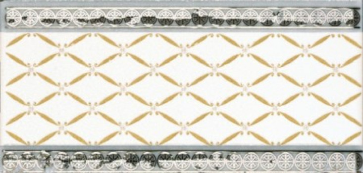 Плитка 20x10 Cenefa Delis Blanco Silver глянцевая золотой Ape