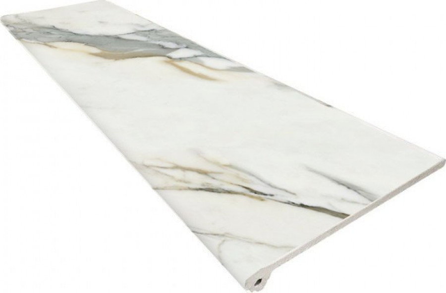 Клинкер 120x33 Peldaño Fior C1 Calacatta Borghini матовая белый мрамор Ape