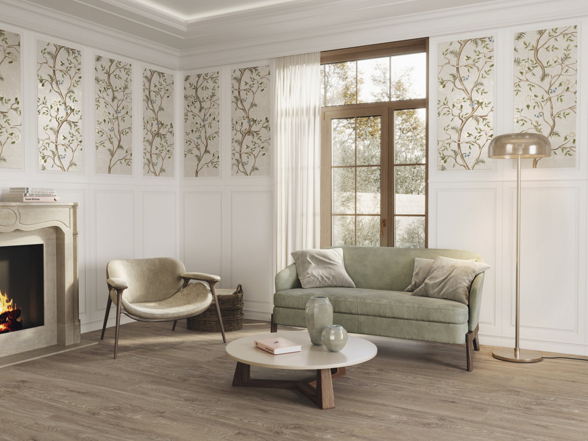 Плитка 120x60 Bellagio Dec Careno Sera Rect матовая цветы черный Ape