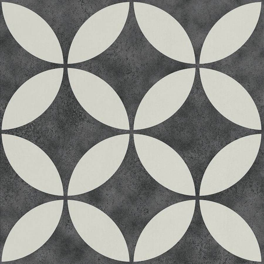 Керамогранит 15x15 Brianna Enya Coal матовая орнамент черный Ape