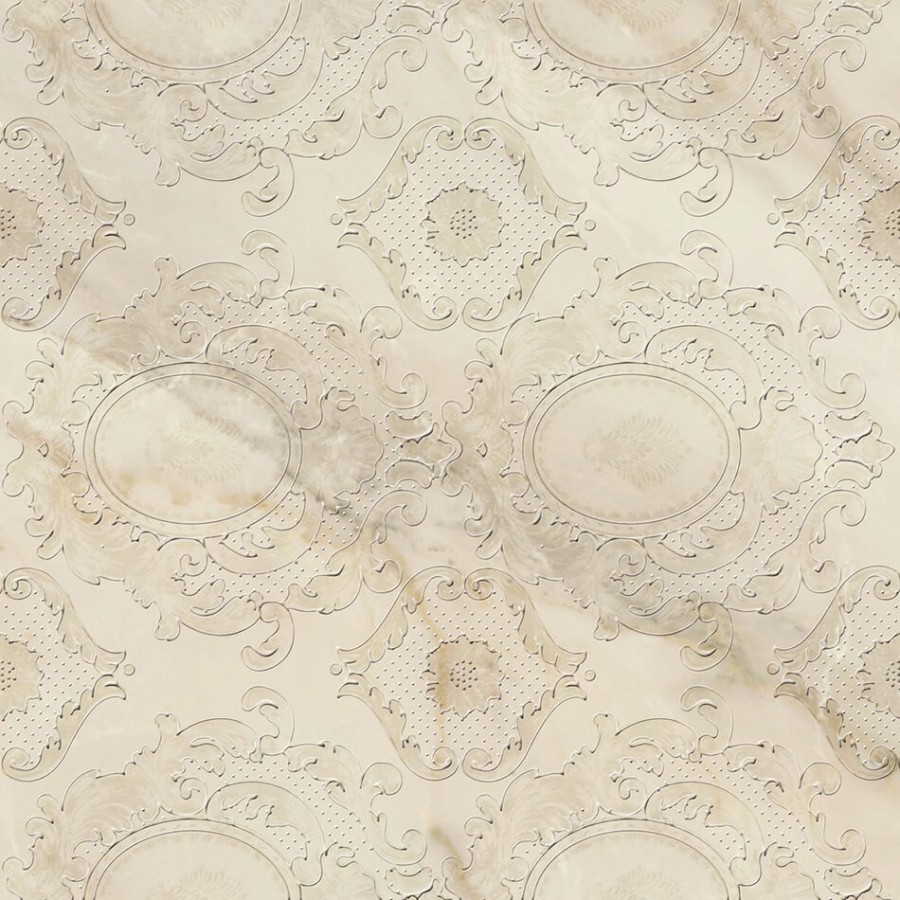 Плитка 45x45 Davos Neutral узор в центре матовая бежевый Baldocer