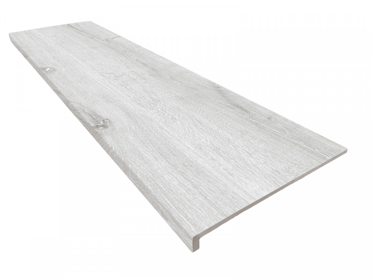 Ступень керамогранитная 120x33 Yoho Natural 461 Прямоугольная/peldano Recto R9 противоскользящая серый светлый 12мм Exagres