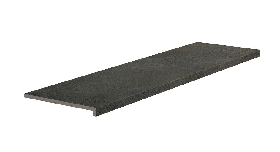 Ступень керамогранитная 120x33 Cosmos Steel 606 Прямоугольная/peldano Recto R11 противоскользящая серо-коричневый 12мм Exagres