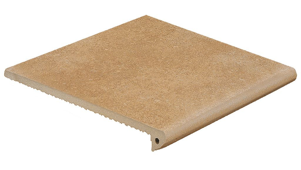 Ступень клинкерная 33x33 Vega Ocre 313 Флорентийская/peldano Fiorentino R9 противоскользящая бежевый 12мм Exagres