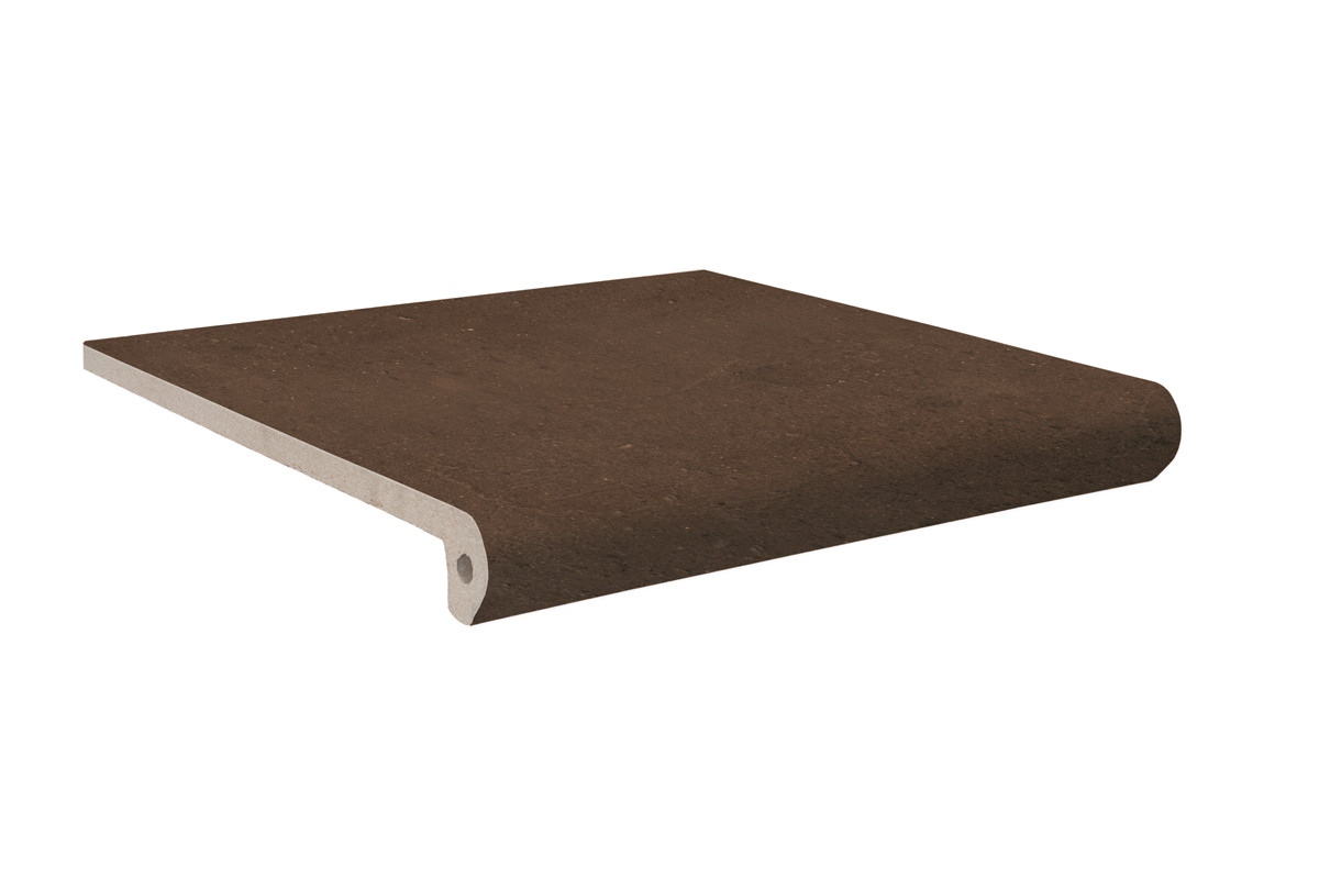 Ступень клинкерная 33x33 Portland Fondant 355 Флорентийская/peldano Fiorentino R11 противоскользящая темно-коричневый 13мм Exagres