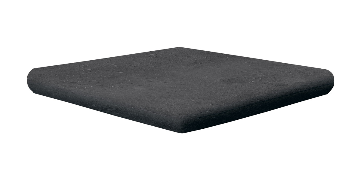 Ступень клинкерная 33x33 Portland Black 359 Флорентийская Угловая/cartabón Fiorentino R11 противоскользящая черный 14мм Exagres