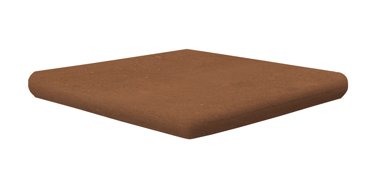 Ступень клинкерная 33x33 Portland Lava 354 Флорентийская Угловая/cartabón Fiorentino R11 противоскользящая светло-коричневый 14мм Exagres