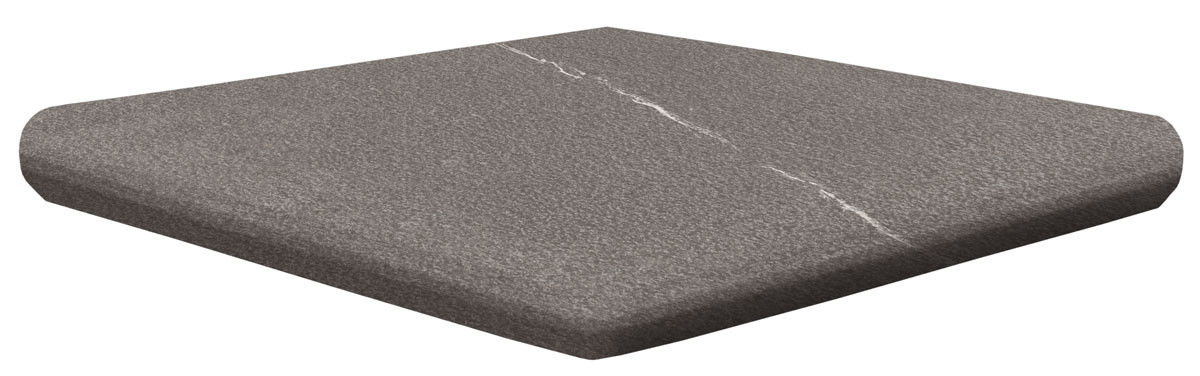 Ступень клинкерная 33x33 Albaroc Hulla 976 Флорентийская Угловая/cartabón Fiorentino R11 противоскользящая серый темный 14мм Exagres