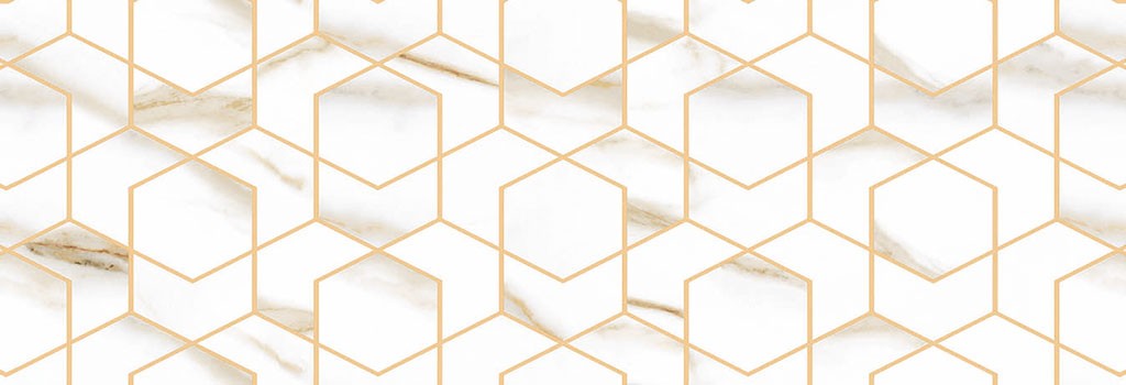 Настенная плитка декорированная 90x30 Manzoni Gold матовая белый Geotiles