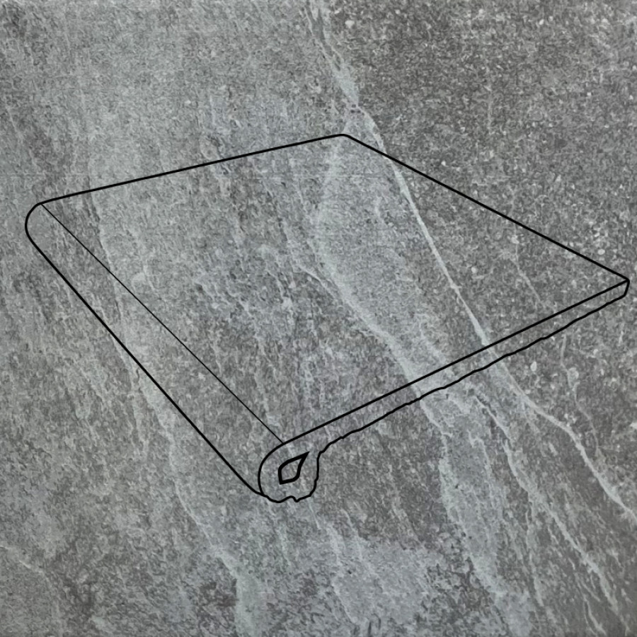 Ступень фронтальная 33x33 Tatra Peldano Carbon противоскользящая Gres de Aragon