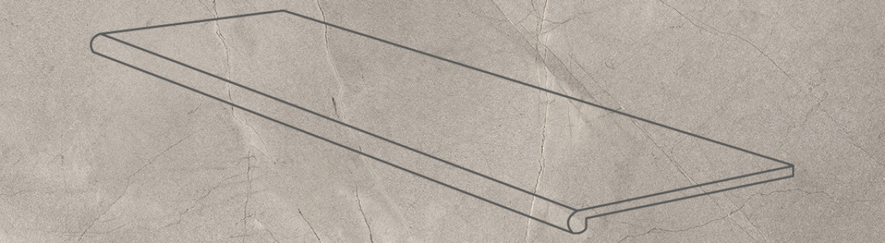 Ступень фронтальная 120x33 Marble Smooth Round. Pulpis матовая Gres de Aragon