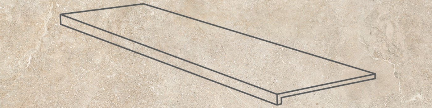 Ступень фронтальная 120x32 Petra Anti Slip Rect. Beige противоскользящая Gres de Aragon