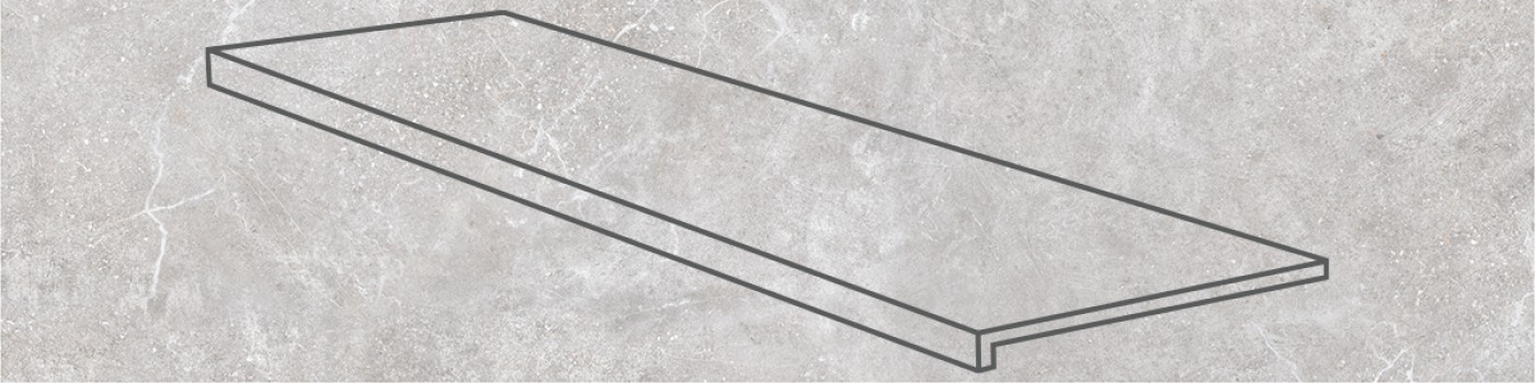 Ступень фронтальная 120x32 Petra Anti Slip Recto Gris противоскользящая Gres de Aragon