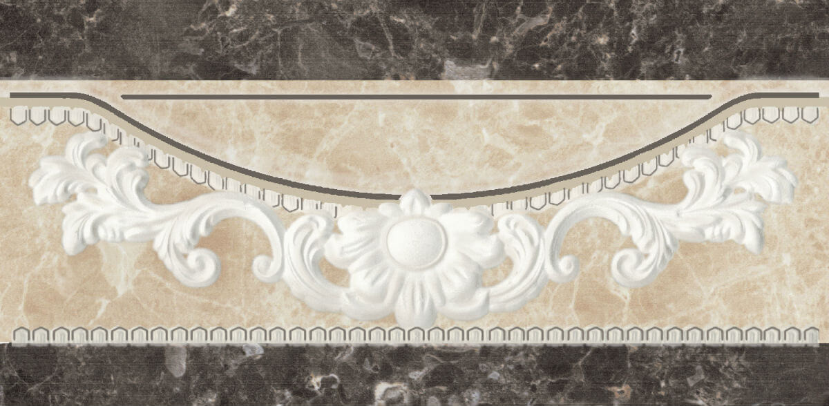 Плитка 25x12 Siena Cenefa crema / noce глянцевая бежево-коричневый Navarti