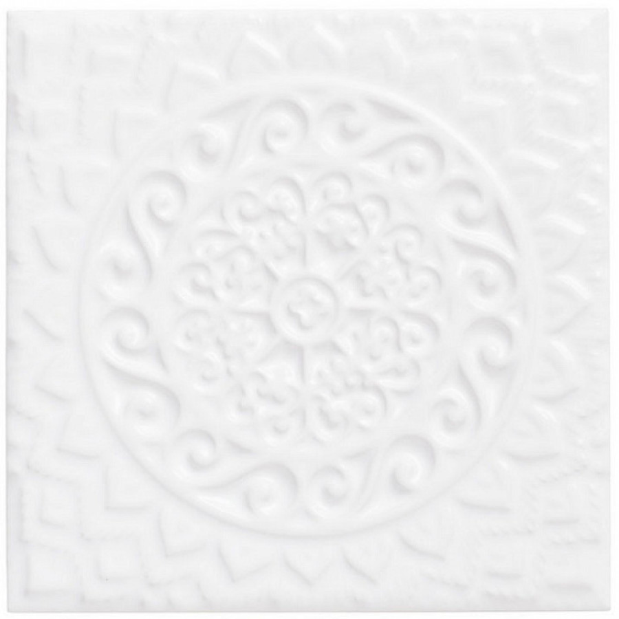 Плитка декор 14.8x14.8 Studio Relieve Mandala Universe Snow Cap ADST4074 Adex