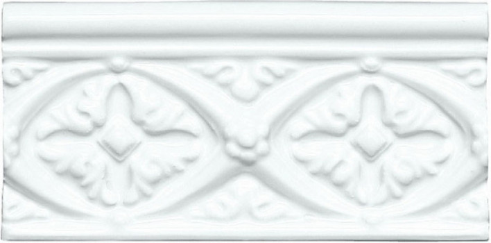 Плитка бордюр 15x7.5 Neri Relieve Bizantino Blanco Z ADNE4002 Adex