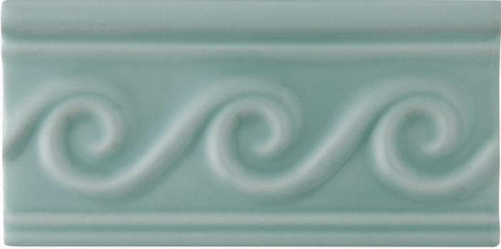 Плитка бордюр 15x7.5 Neri Relieve Olas PB Sea Green ADNE4145 Adex