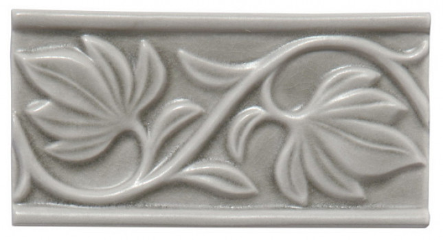 Плитка бордюр 15x7.5 Nature Relieve Hojas Smoke ADNT5031 Adex
